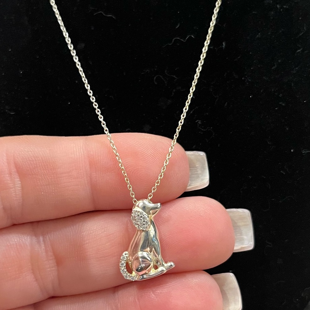 Avon sterling silver animal lovers DOG 18” necklace NEW in box